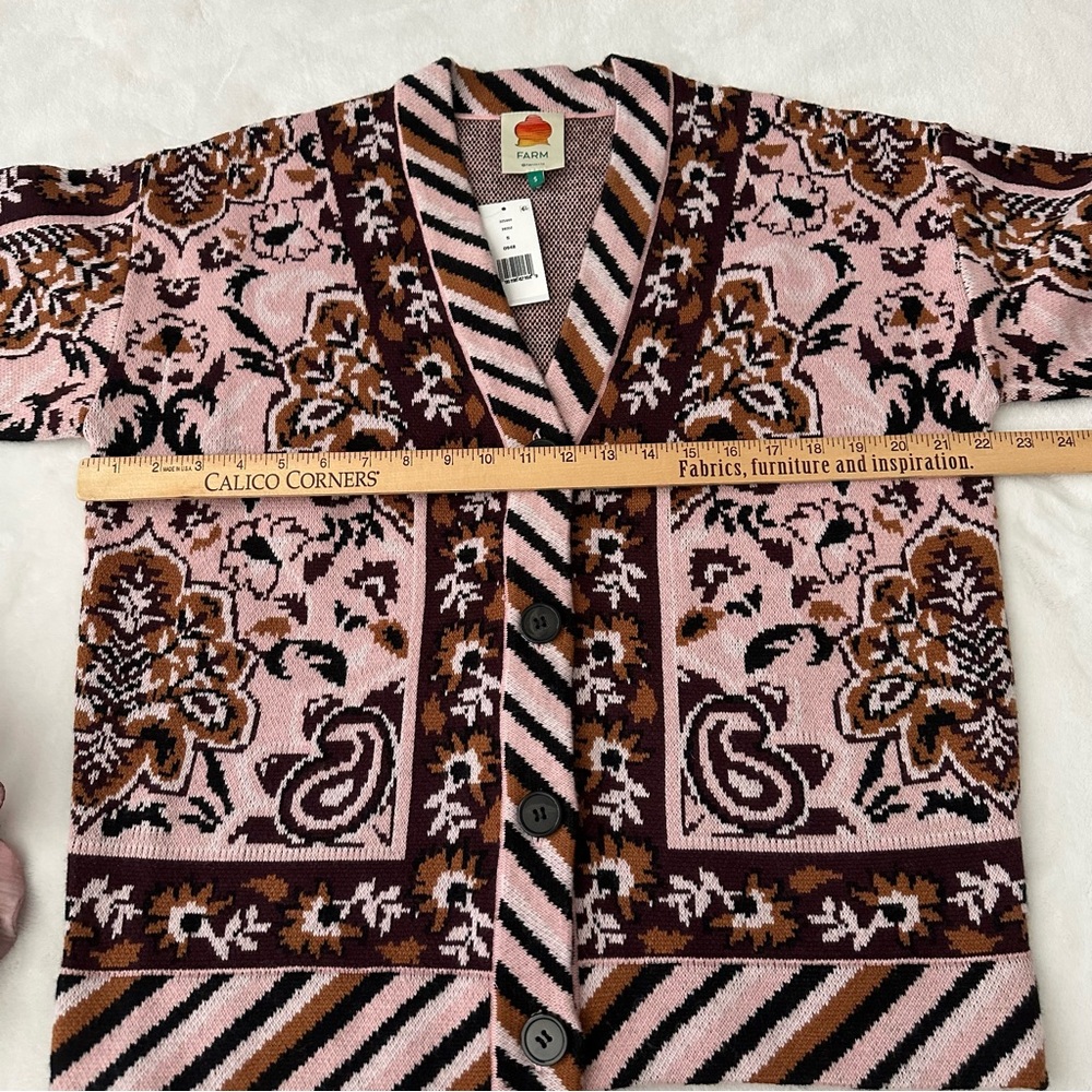 Farm Rio Glam Tapestry Jacquard Cardigan Small - Picture 8 of 13